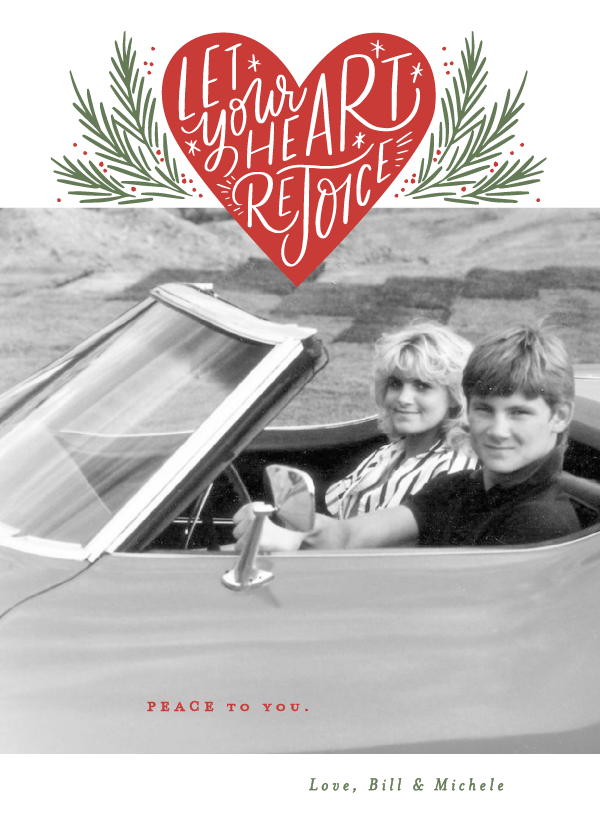 Christmas card "Rejoice Heart" from Minted. Hello Lovely Studio. COME BE INSPIRED by 7 Christmas Card Photo Hacks!