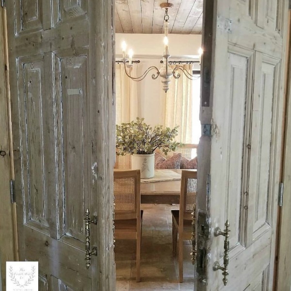 French country interior design inspiration from The French Nest Co. Come tour this beautiful French farmhouse style home with white on white romantic decor! #frenchcountry #frenchfarmhouse #interiordesign #whitedecor