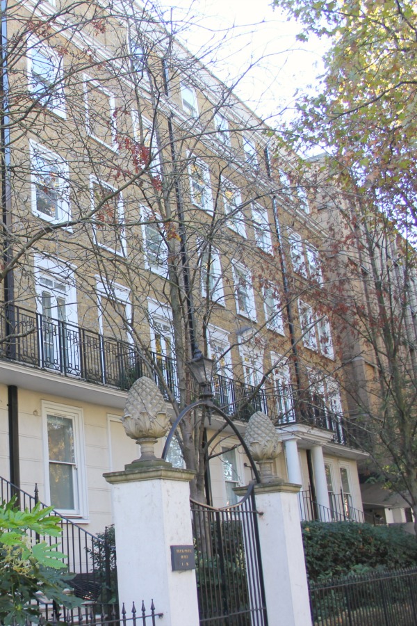 Classic brick exterior of beautiful Fitzclarence House building in Holland Park. Hello Lovely Studio.