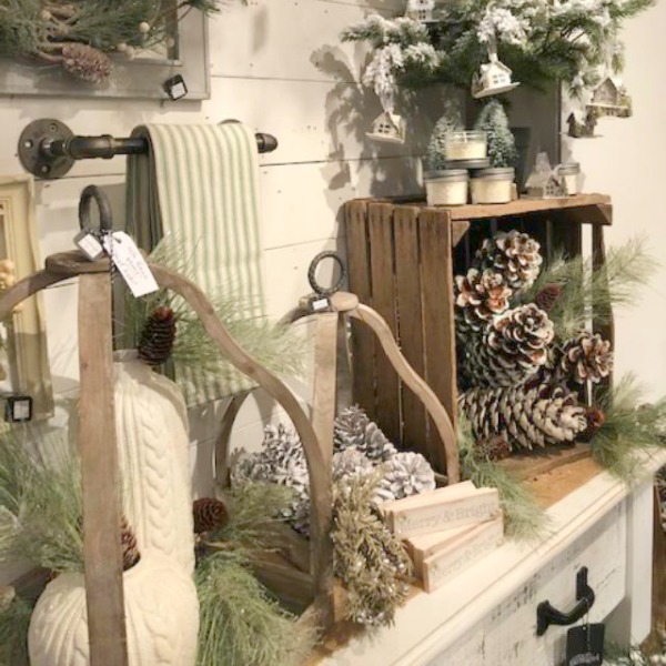 Rustic farmhouse Christmas decorating ideas and vintage style holiday inspiration from Urban Farmgirl in Rockford, Illinois. #farmhousechristmas #countrychristmas #christmasdecor #urbanfarmgirl #rustic #vintage #holidayinspiration