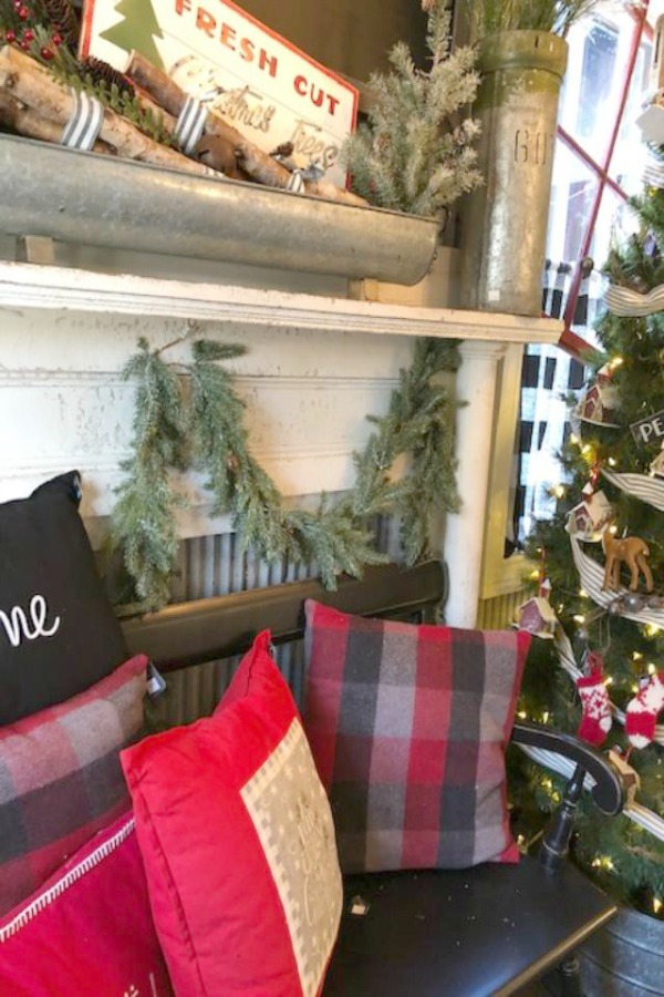 Farmhouse Christmas decor inspiration from Urban Farmgirl shop. Photo: Hello Lovely Studio. Rustic, country Christmas decorating ideas and holiday gifts for farmhouse Christmas lovers. #hellolovelystudio #farmhousechristmas #christmasdecor