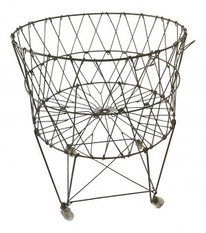 Rolling French Wire Laundry Basket 