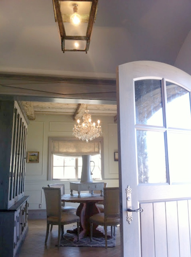 Dining room. Breathtaking French cottage in Utah by Desiree Ashworth of Decor de Provence. French country interior design inspiration awaits in this house tour with rustic decor, Gustavian influences, and European country charm! #frenchcottage #frenchcountry #interiordesign