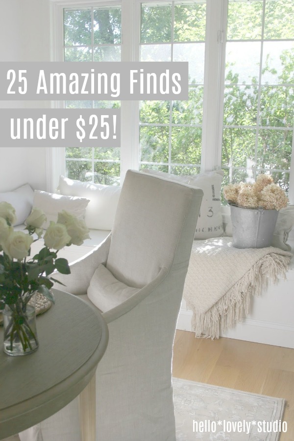 Home decor bargains! 25 amazing finds under $25 on Hello Lovely Studio. #interiordesign #homedecor #thriftyshopper