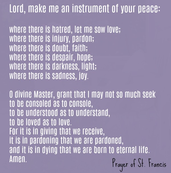 St. Francis peace prayer. Hello Lovely Studio.