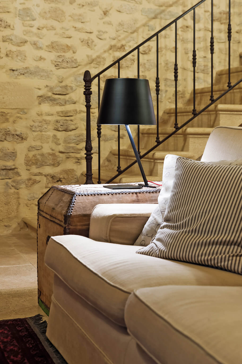 Rustic stone walls in a French farmhouse in the South of France offered for vacation stays by Haven In.