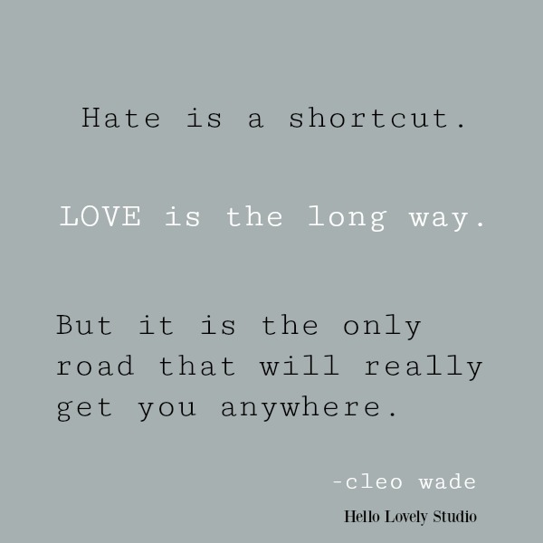 Inspirational quote about love on Hello Lovely Studio