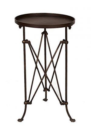 Campaign style round side table