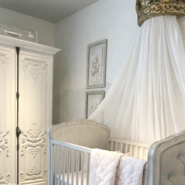 French nursery with beautiful Louis inspired pieces by RH. Photo by Hello Lovely Studio. Come tour photos of Restoration Hardware: Romantic French Decor Ideas on Hello Lovely Studio.