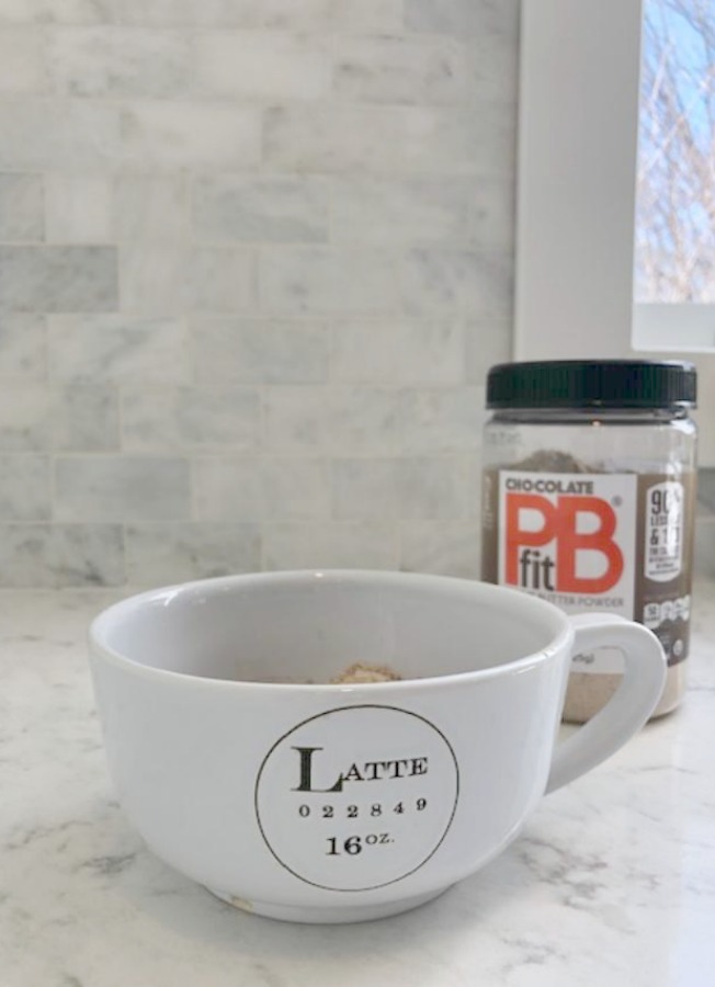 Chocolate PB Fit is a starring ingredient in my Chocolate Minute Mug Cake - Hello Lovely Studio.