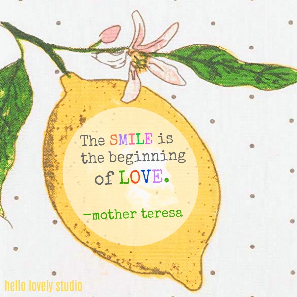 Inspirational quote from Mother Teresa on Hello Lovely Studio.