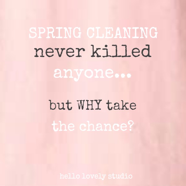 Humor quote from Hello Lovely Studio: Spring cleaning never killed anyone...but why take the chance?