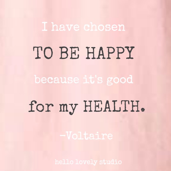 Inspirational quote by Voltaire about happiness on Hello Lovely Studio.