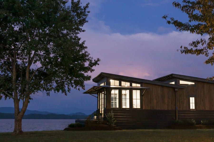 Tiny house beautiful! This saltbox style designer cottage by architect Jeffrey Dungan is offered at The Retreat by Oakstone.