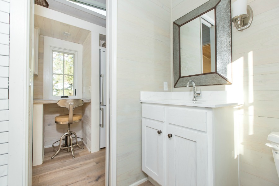 Tiny house beautiful! This saltbox style designer cottage by architect Jeffrey Dungan is offered at The Retreat by Oakstone.