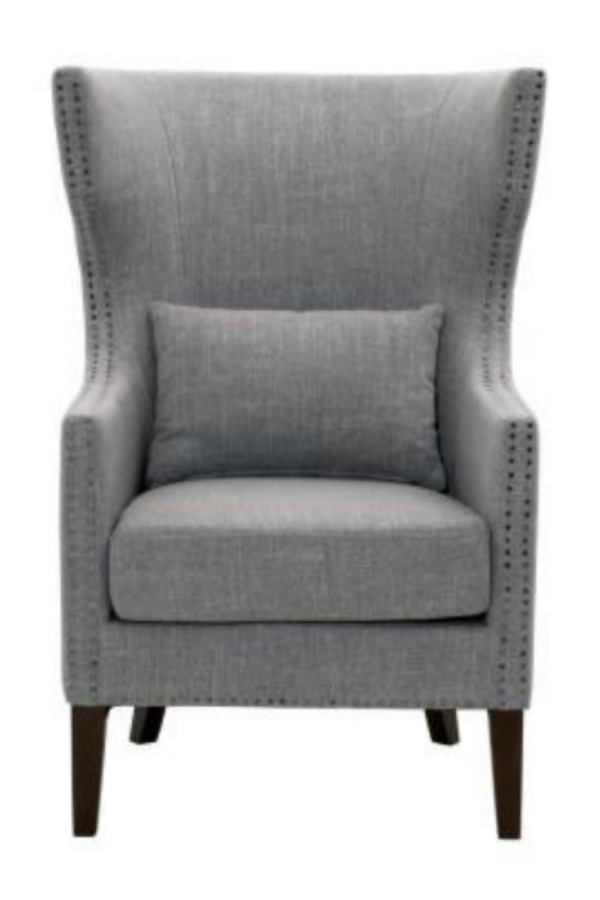 Bentley Smoke Grey Upholstered Arm Chair, The Home Depot