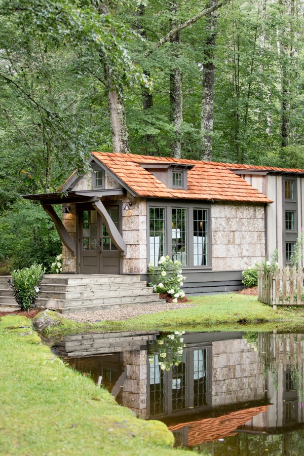 Tiny house design by Jeffrey Dungan, an exquisitely crafted luxurious Low Country style Designer Cottage at The Retreat at Oakstone.