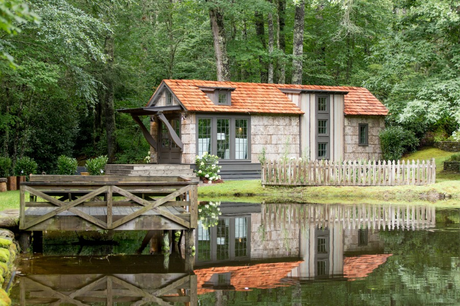 Tiny house design by Jeffrey Dungan, an exquisitely crafted luxurious Low Country style Designer Cottage at The Retreat at Oakstone.