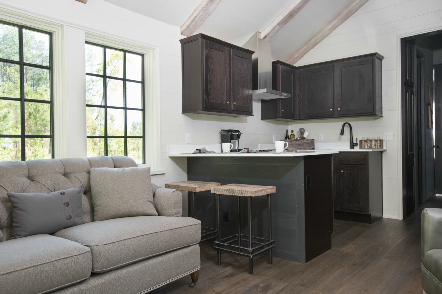 Tiny house design by Jeffrey Dungan, an exquisitely crafted luxurious Low Country style Designer Cottage at The Retreat at Oakstone.