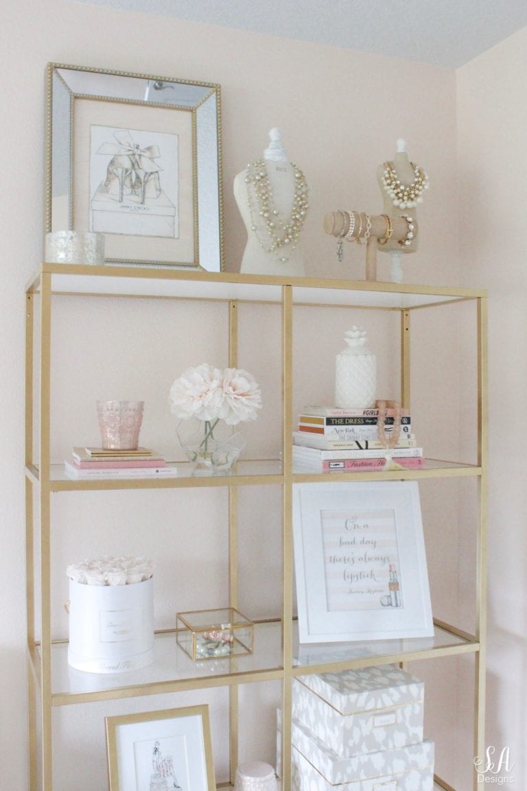 Vittsjo shelving unit from Ikea customized by Summer Adams. 