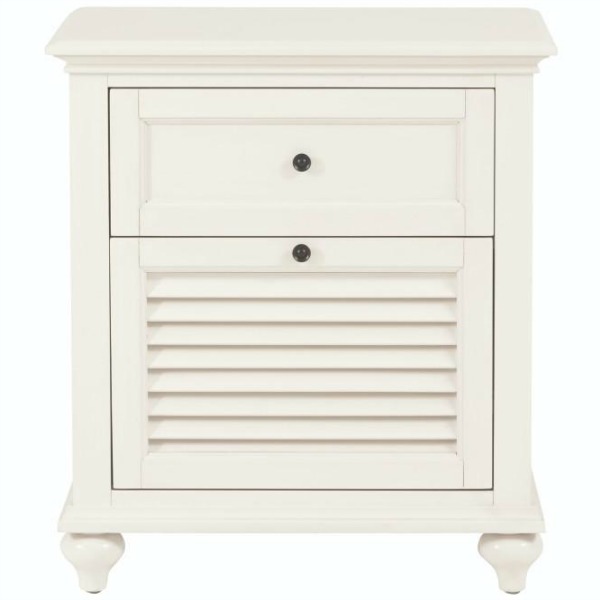 Hamilton White Two Drawer Nightstand at The Home Depot.