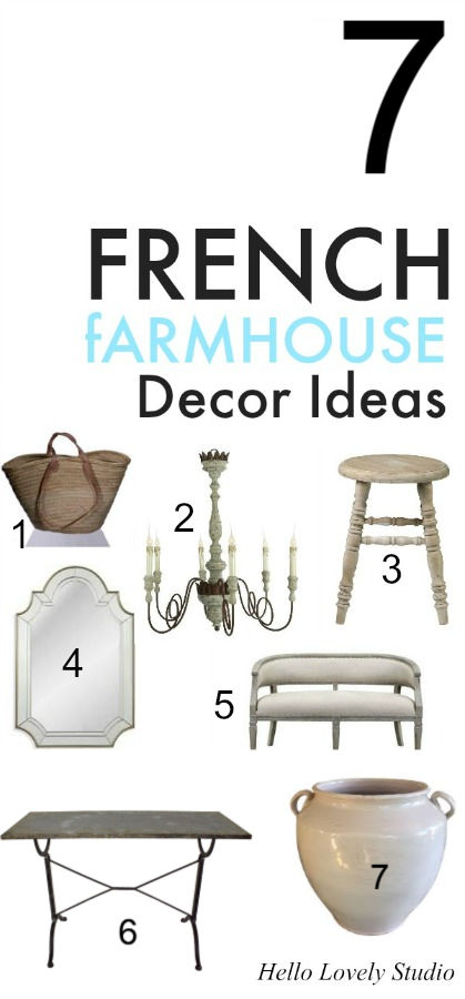 Country French farmhouse furniture and decor ideas and interior design inspiration on Hello Lovely Studio. #interiordesign #homedecor #frenchcountry #frenchfarmhouse #decorating #furniture #frenchdecor