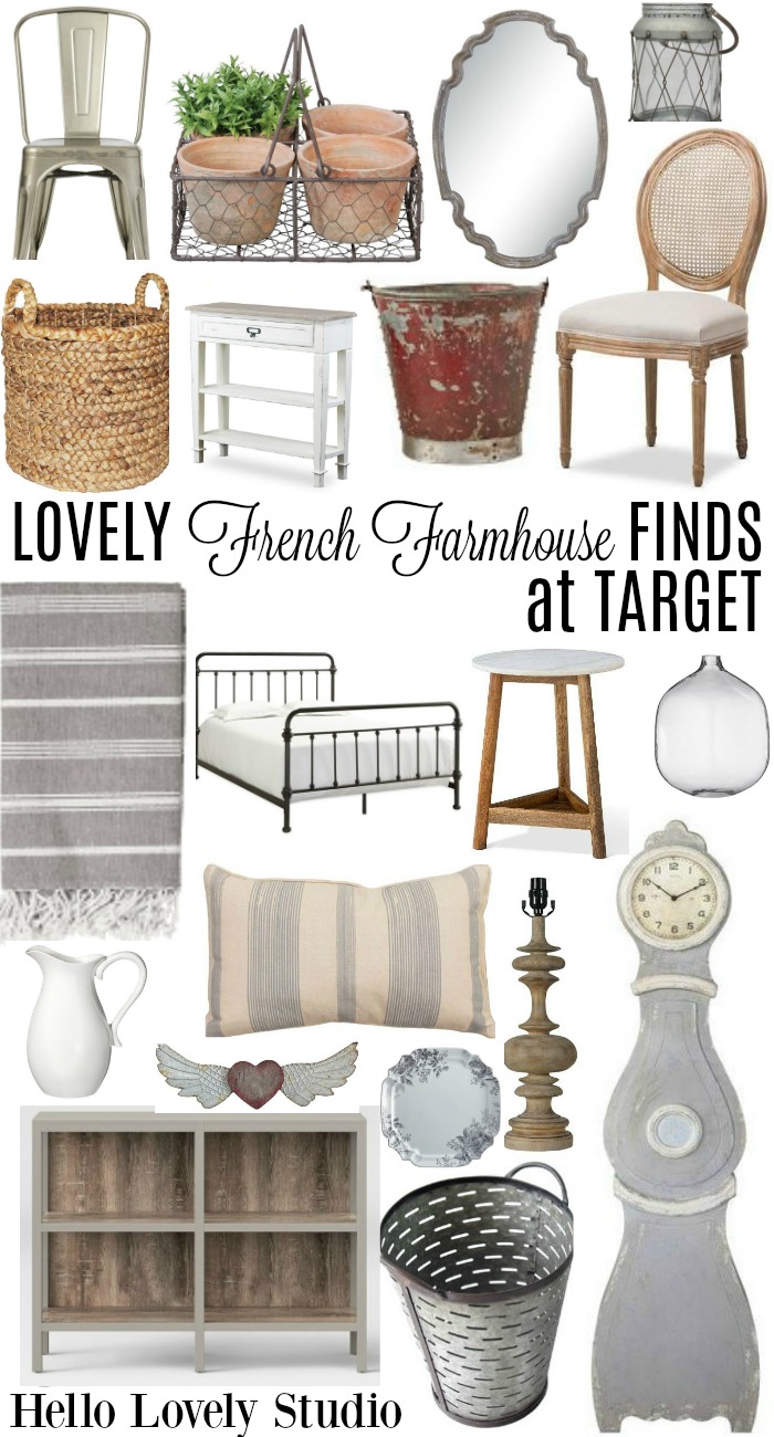 French farmhouse finds at Target including decor and furniture - Hello Lovely Studio. #frenchfarmhouse #interiordesign #decoratingideas #frenchcountry #homedecor