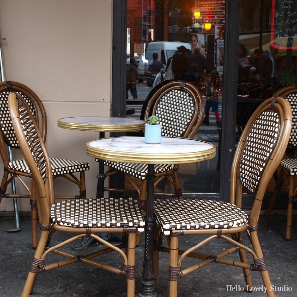 Bistro chairs and table in Paris by Hello Lovely Studio.