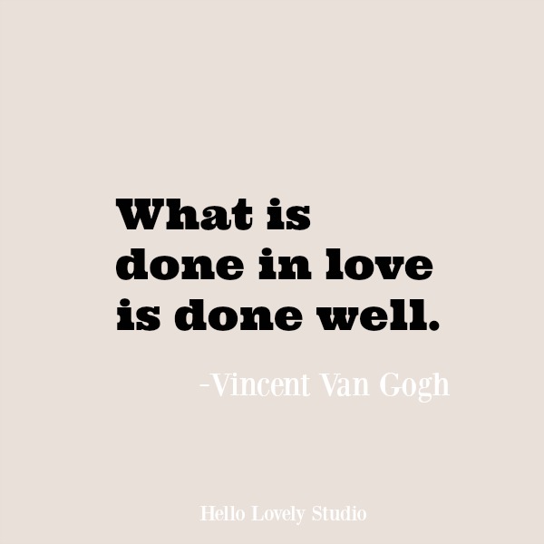 Inspirational quote on Hello Lovely Studio.