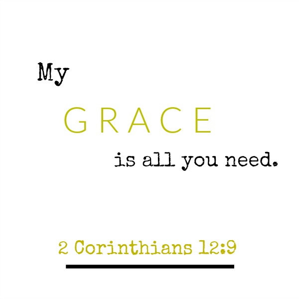 Scripture from 2 Corinthians about grace - inspirational quote on Hello Lovely Studio.