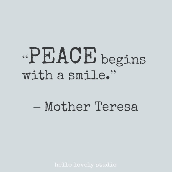 Inspirational quote from Mother Teresa on Hello Lovely Studio.