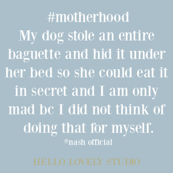 Funny quote and humor about motherhood on Hello Lovely Studio. #motherhood #quotes #funnyquote #humorquote #momhumor #mommeme