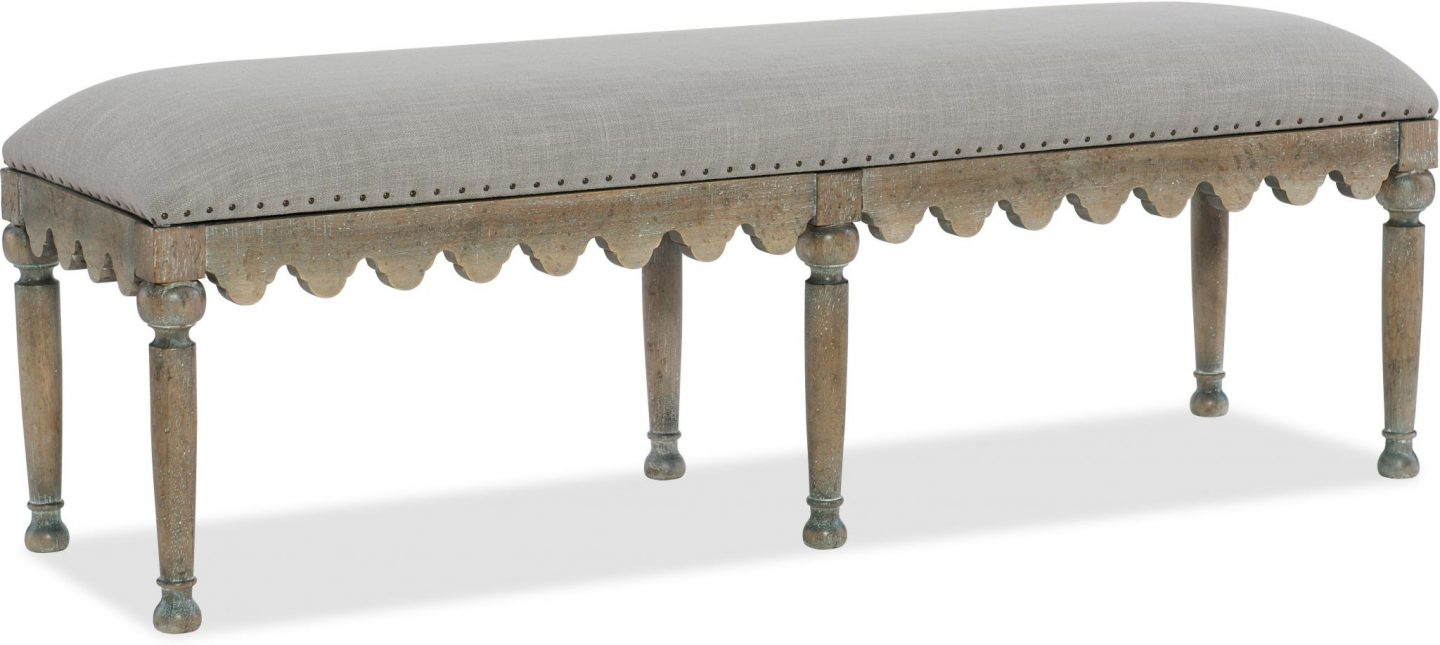 Belgian style bench: Hooker Furniture Boheme Madera.