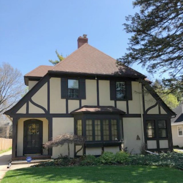 Charming vintage home exterior in Spring. Hello Lovely Studio.