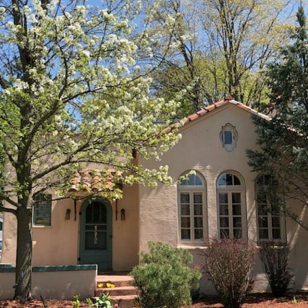 Charming vintage home exterior in Spring. Hello Lovely Studio.