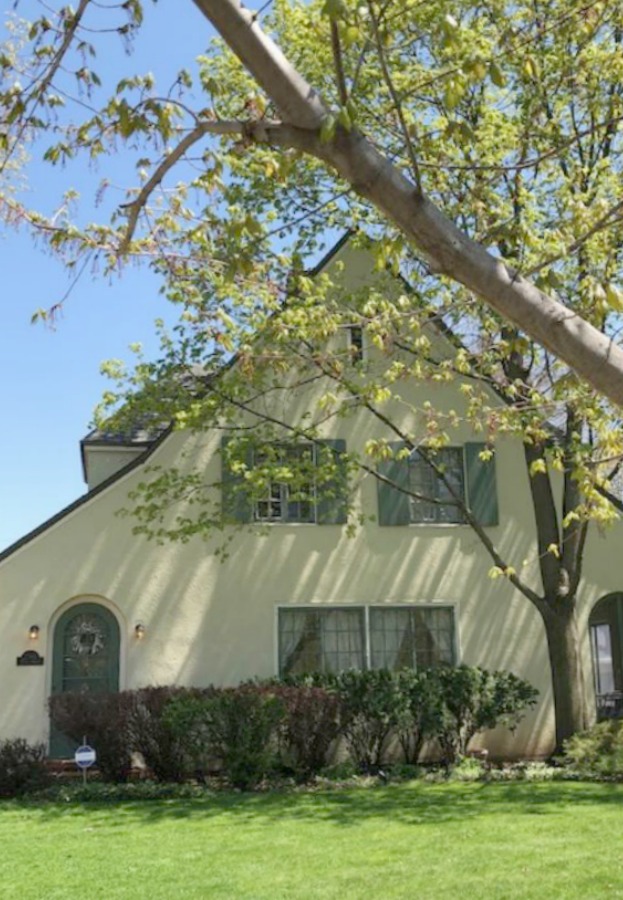 Lovely vintage home exterior in Spring. Hello Lovely Studio.