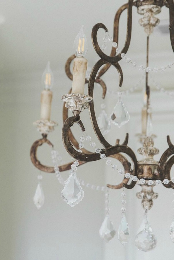 Romantic French country chandelier Terracotta Ballerina chandelier. Brit Jones Design.