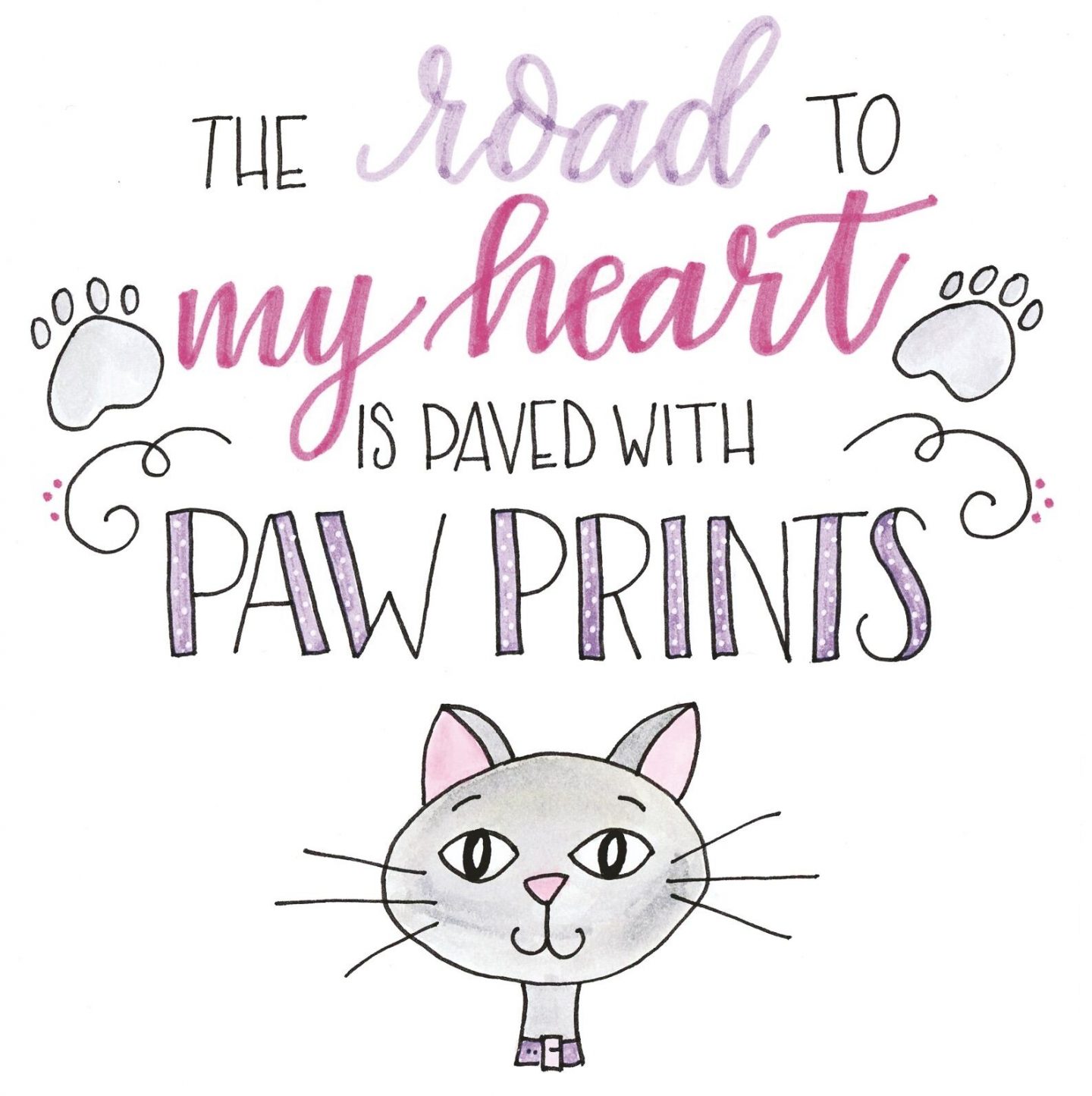 Inspirational quote about pets with handlettering by Amy Latta. #inspirationalquote #amylatta #handlettering