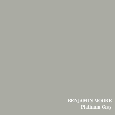 Benjamin Moore Platinum Gray paint color.