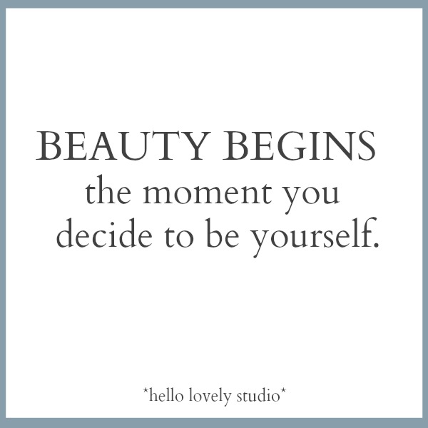 Inspirational quote about beauty on Hello Lovely Studio.