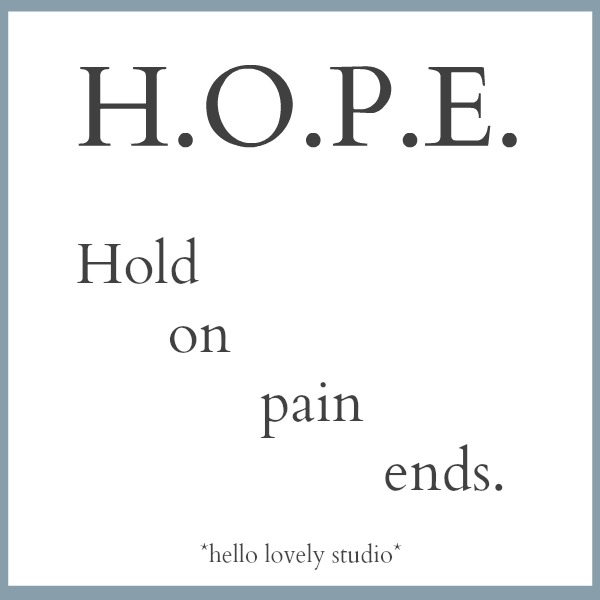 Inspirational quote about hope on Hello Lovely Studio