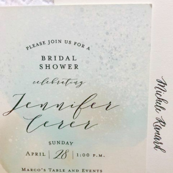 Bridal shower announcement from Minted. Hello Lovely Studio.