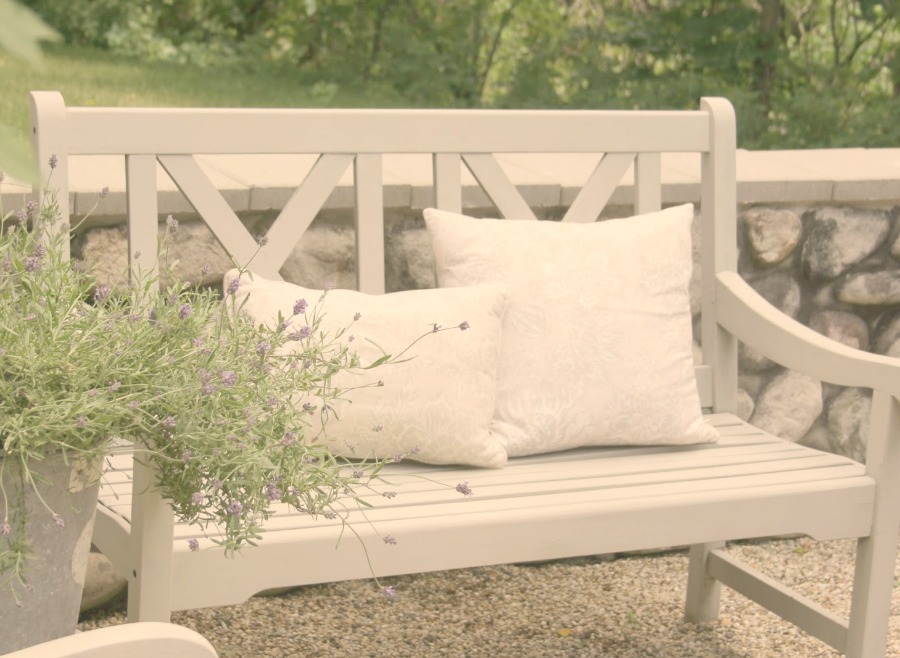 Romantic, simple, French courtyard with pink accents for a tea party - Hello Lovely Studio.