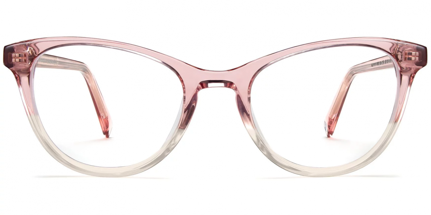 Madeleine Narrow eyeglasses by Warby Parker in Cherry Blossom Fade.