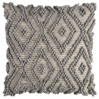 Chunky Gray Geometric Pillow - French Farmhouse Decor on Fixer Upper Get the Look The Club House Family Room with Shopping Resources as well as Design Ideas.
