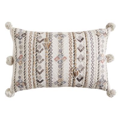 Embroidered Gray multi pillow