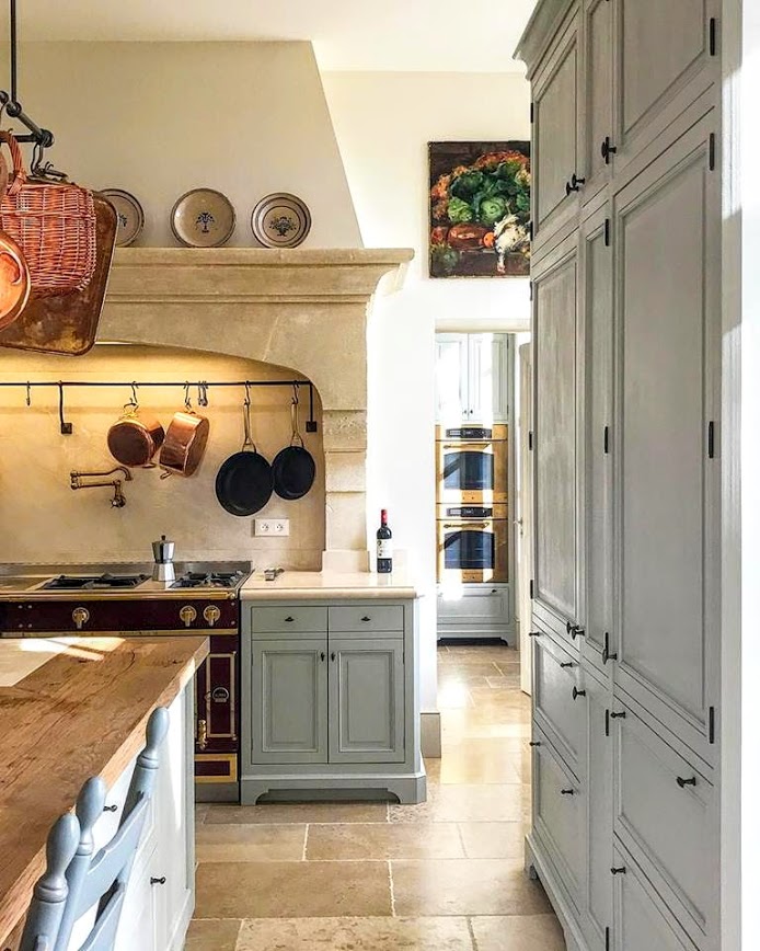 French kitchen in Le Mas de Poirers Provence French farmhouse.