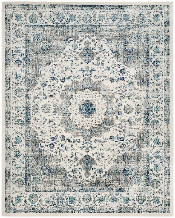 Aleyna Grey and Ivory Area Rug