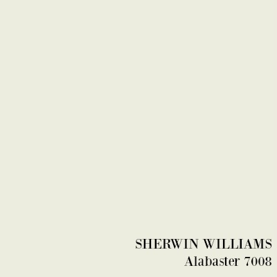 Sherwin-Williams Alabaster 7008 paint color. #sherwinwilliams #paintcolors #alabaster #bestwhitepaint