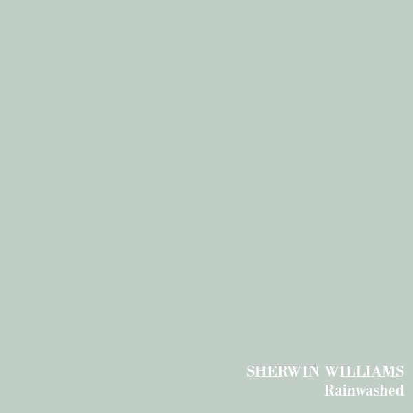 Sherwin Williams Rainwashed - a beautiful muted blue-green paint color.